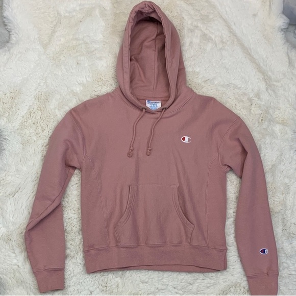 Champion Women’s Reverse Weave Pink Beige Hoodie Size XS - Picture 1 of 8